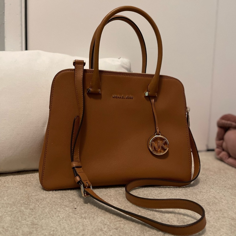 Michael Kors Zip Satchel Brown Leather - Like New